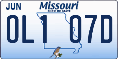 MO license plate OL1O7D