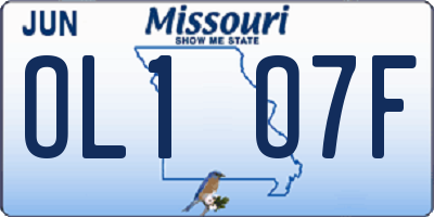 MO license plate OL1O7F