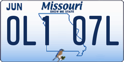 MO license plate OL1O7L