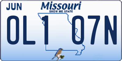MO license plate OL1O7N