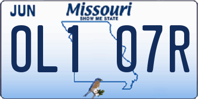 MO license plate OL1O7R