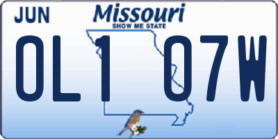MO license plate OL1O7W