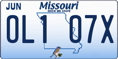 MO license plate OL1O7X