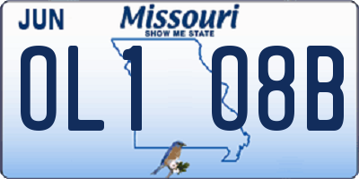 MO license plate OL1O8B