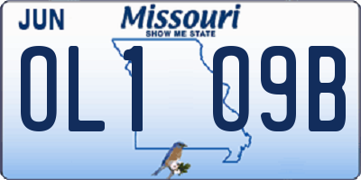 MO license plate OL1O9B