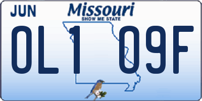 MO license plate OL1O9F