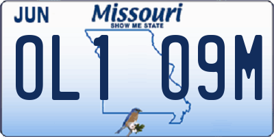 MO license plate OL1O9M