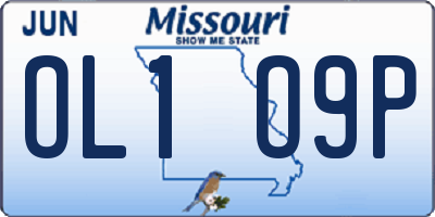 MO license plate OL1O9P