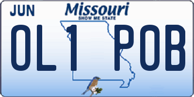 MO license plate OL1P0B