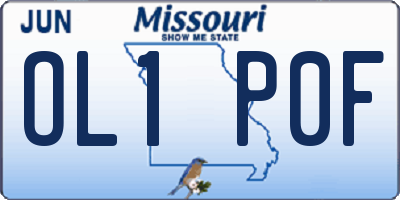 MO license plate OL1P0F
