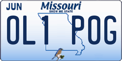 MO license plate OL1P0G