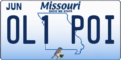 MO license plate OL1P0I