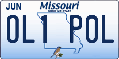 MO license plate OL1P0L