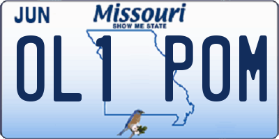 MO license plate OL1P0M