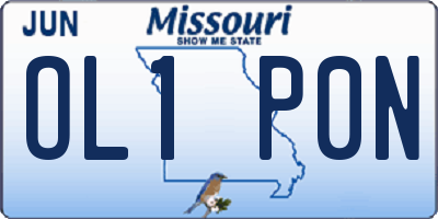 MO license plate OL1P0N