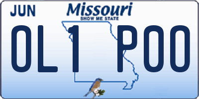 MO license plate OL1P0O