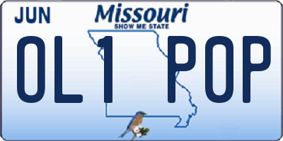MO license plate OL1P0P