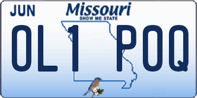 MO license plate OL1P0Q