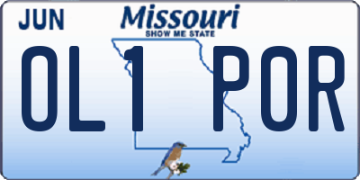 MO license plate OL1P0R