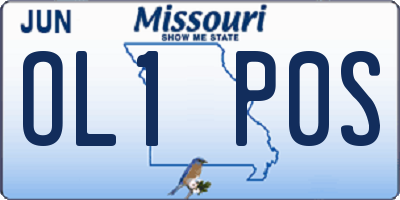 MO license plate OL1P0S