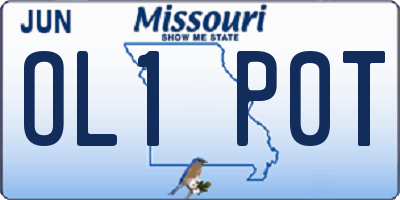 MO license plate OL1P0T