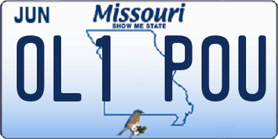 MO license plate OL1P0U