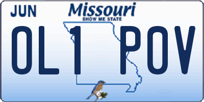 MO license plate OL1P0V