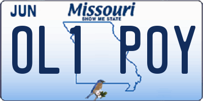 MO license plate OL1P0Y
