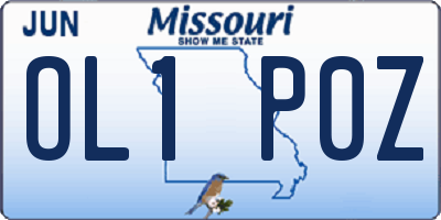 MO license plate OL1P0Z