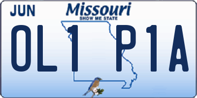 MO license plate OL1P1A
