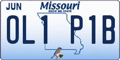 MO license plate OL1P1B