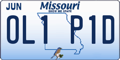 MO license plate OL1P1D