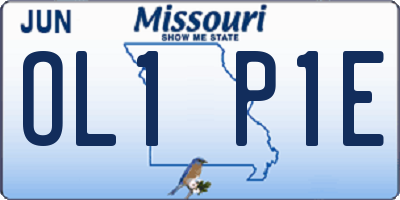 MO license plate OL1P1E