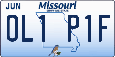 MO license plate OL1P1F