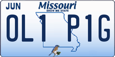 MO license plate OL1P1G
