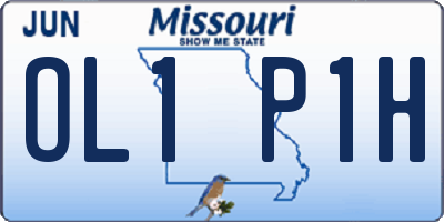 MO license plate OL1P1H
