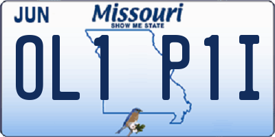 MO license plate OL1P1I