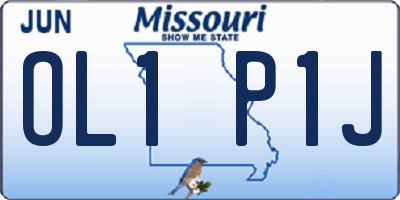 MO license plate OL1P1J