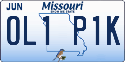 MO license plate OL1P1K
