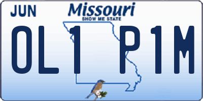 MO license plate OL1P1M