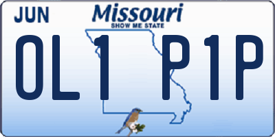 MO license plate OL1P1P