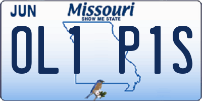 MO license plate OL1P1S