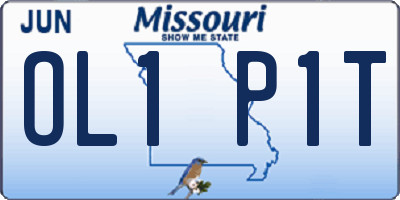 MO license plate OL1P1T