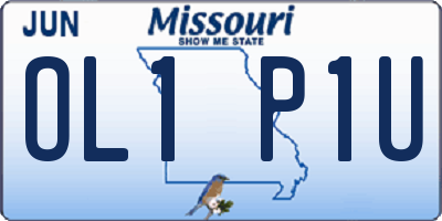 MO license plate OL1P1U