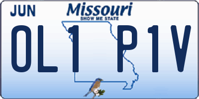 MO license plate OL1P1V