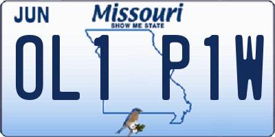 MO license plate OL1P1W