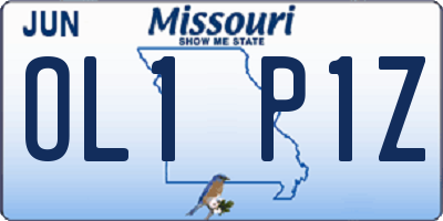 MO license plate OL1P1Z