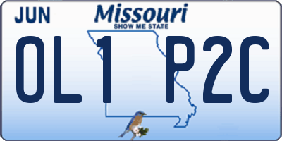 MO license plate OL1P2C