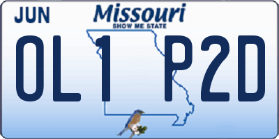 MO license plate OL1P2D