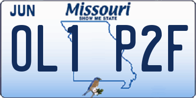 MO license plate OL1P2F